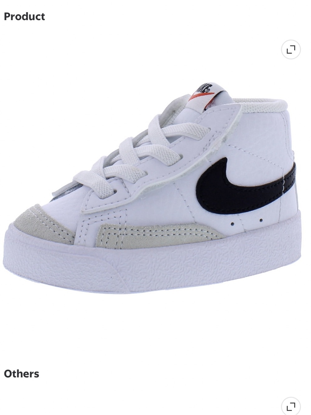 Nike Blazer Mid ’77 Toddler 6C White Black Unisex High Tops